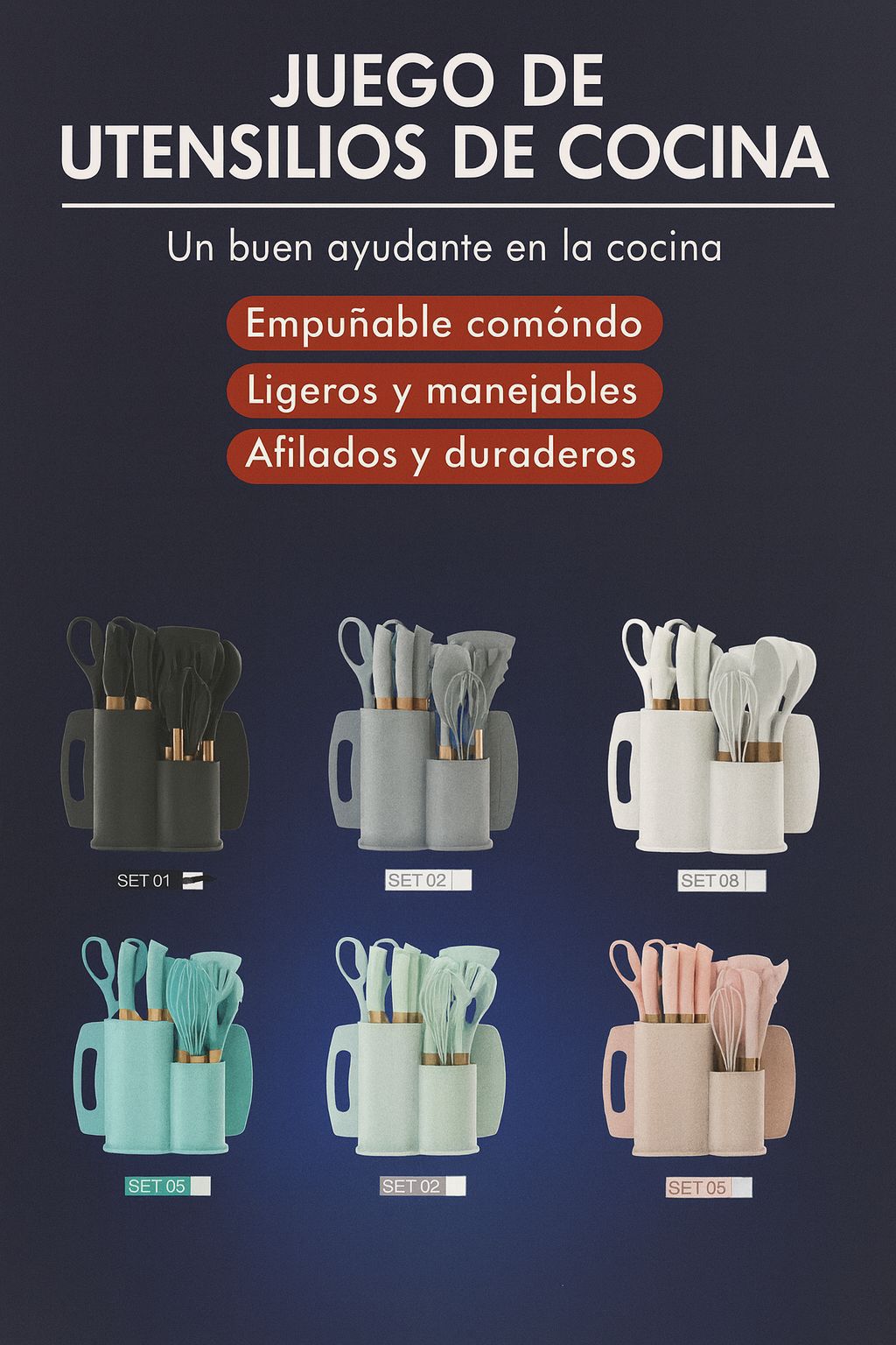 Miniatura 2 de JUEGO DE UTENSILIOS DE COCINA X19PCS